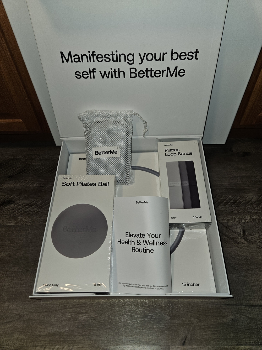 BetterMe Pilates Set in Gray - Resistance Bands & Soft Pilates Ball